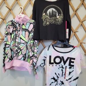Justice Black, Pink, and Multicolor Kids Sweatshirts & Tops